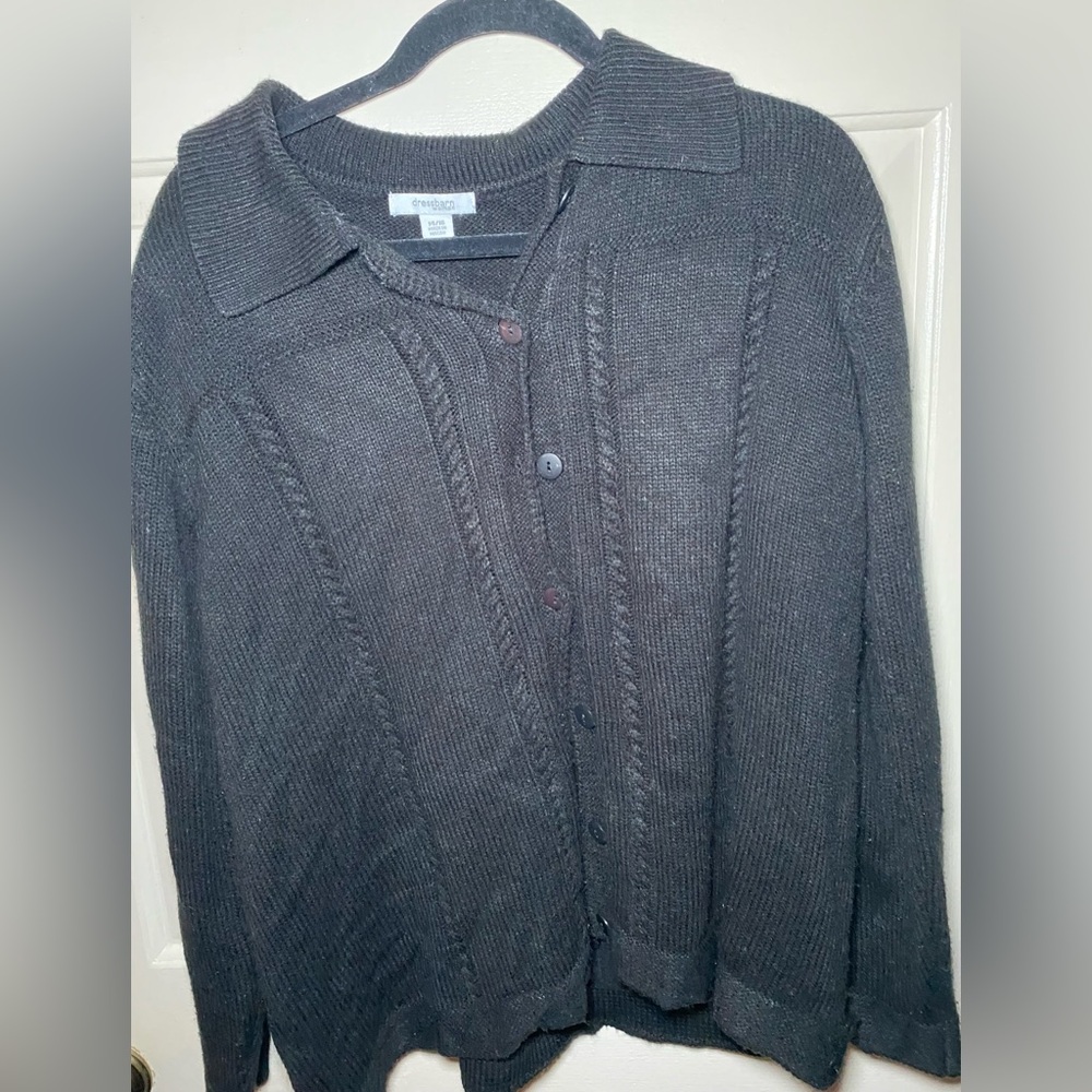 Dress Barn Black button-down cardigan sweater 14/16